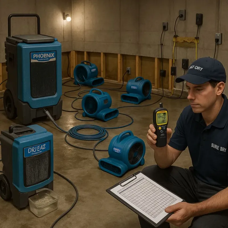 Structural Drying and Dehumidification process in Lufkin, TX